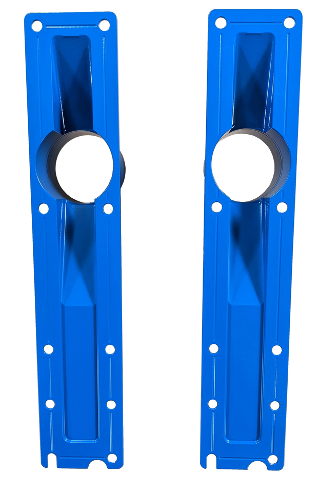94.5-95 7.3L 2 Inch 8 Bolt Billet Intake Plenums Blue | CNC Fabrication ...