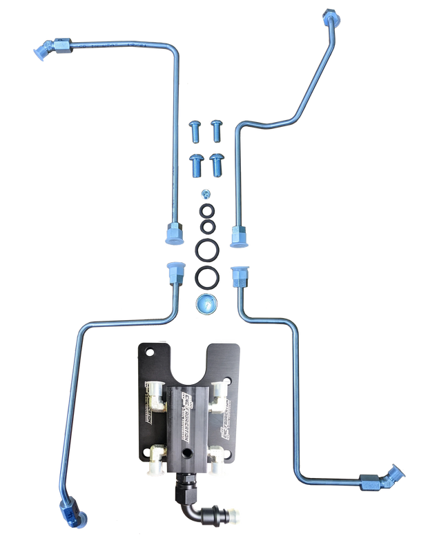 99.5-03 7.3L CNC Fabrication 4-Line Feed Valley Mount Bowl Delete Kit Black