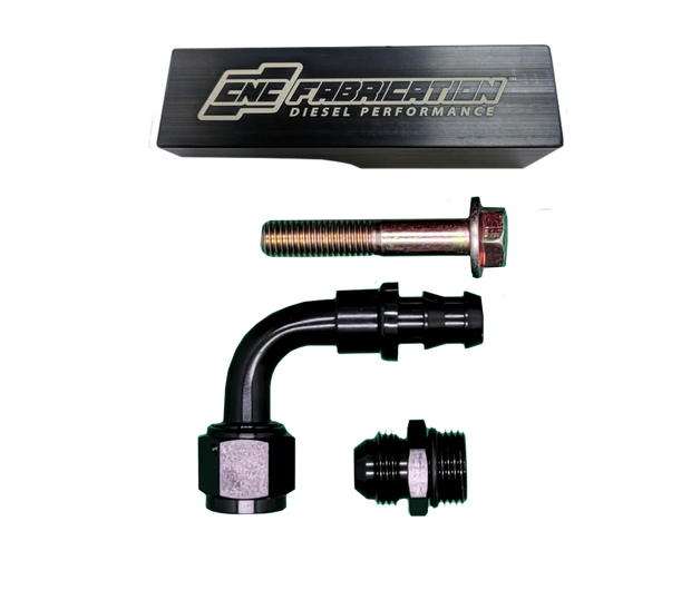 98.5-03 7.3L CNC Fabrication Fuel Bowl Delete Manifold Block Black