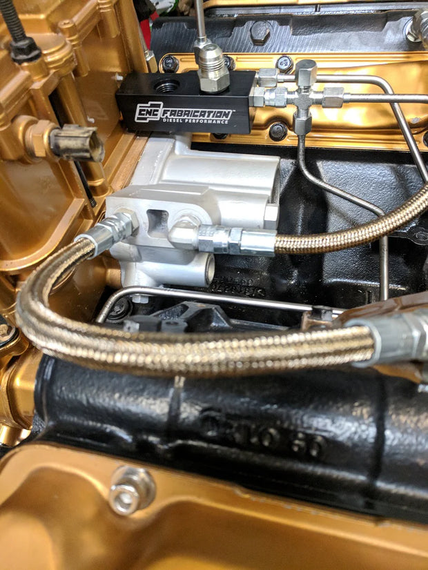 98.5-03 7.3L CNC Fabrication Fuel Bowl Delete Manifold Block Black