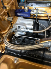 98.5-03 7.3L CNC Fabrication Fuel Bowl Delete Manifold Block Blue