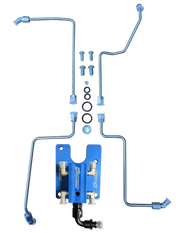 99.5-03 7.3L CNC Fabrication 4-Line Feed Valley Mount Bowl Delete Kit Blue