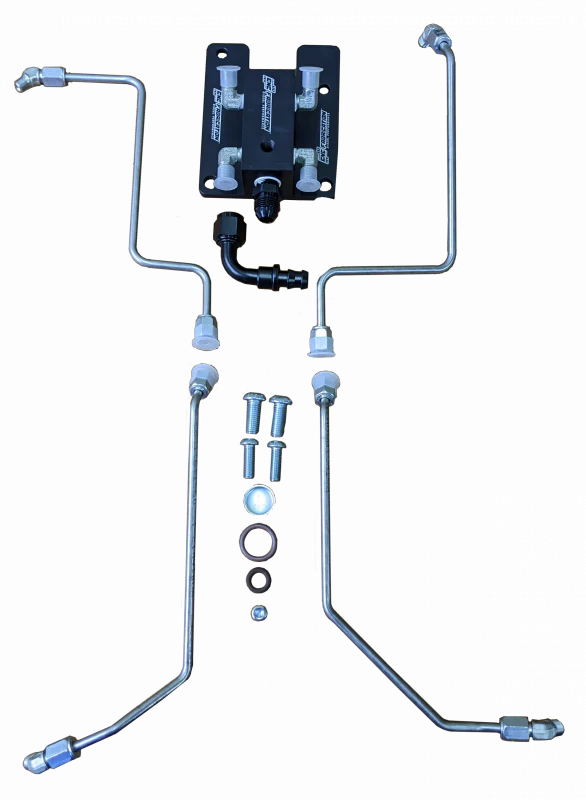 94.5-03 7.3L CNC Fabrication T4 Turbo 4-Line Valley Mount Bowl Delete Kit Black