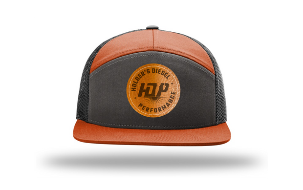 HDP Leather Patch Hat - Orange/Charcoal
