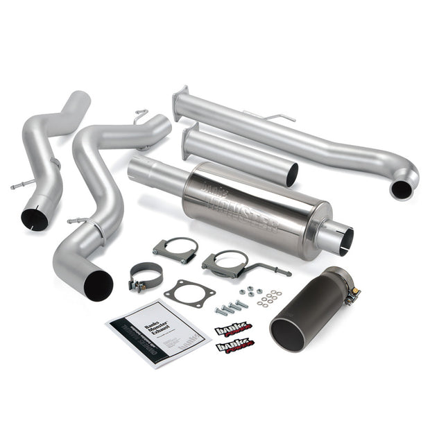 Banks Power 01-04 Chevy 6.6L SCLB Monster Exhaust System - SS Single Exhaust w/ Black Tip