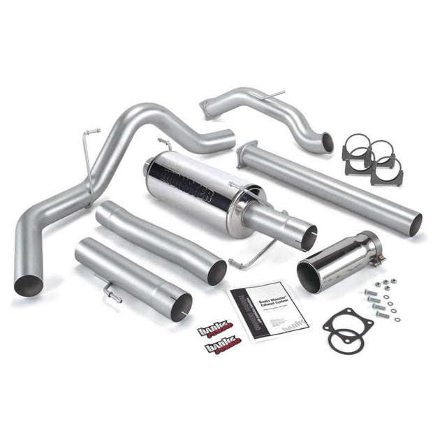 Banks Power 03-04 Dodge 5.9L SCLB/CCSB(Catted) Monster Exhaust Sys - SS Single Exhaust w/ Chrome Tip