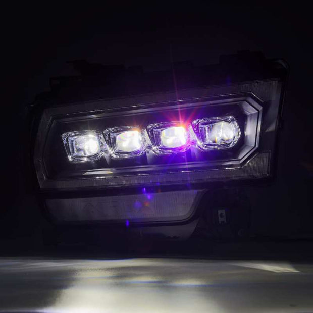 AlphaRex 19-21 Ram 2500 NOVA LED Proj Headlights Plank Style Black w/Activ Light/Seq Signal/DRL