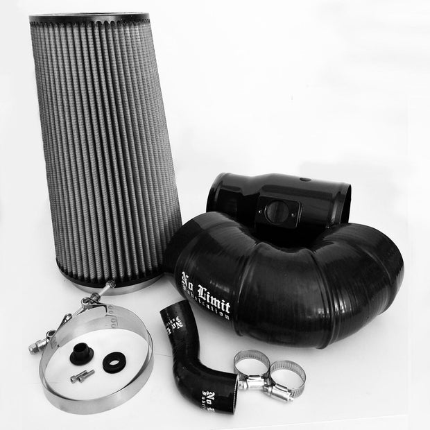 6.4 Cold Air Intake 08-10 Ford Super Duty Power Stroke Black Dry Filter for Mod Turbo 5.5 Inch Inlet