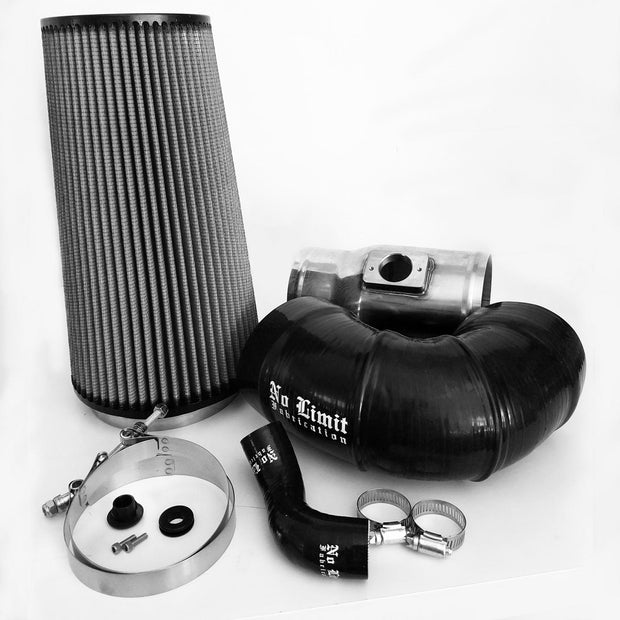 6.4 Cold Air Intake 08-10 Ford Super Duty Power Stroke Polished Dry Filter for Mod Turbo 5.5 Inch Inlet