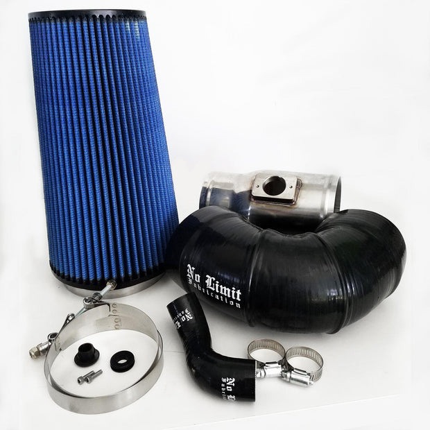 6.4 Cold Air Intake 08-10 Ford Super Duty Power Stroke Polished Oiled Filter for Mod Turbo 5 Inch Inlet