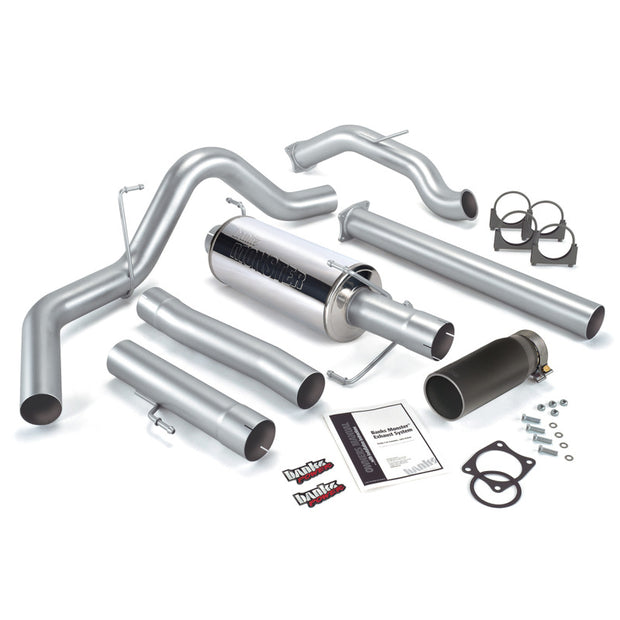 Banks Power 03-04 Dodge 5.9 SCLB/CCSB Cat Monster Exhaust System - SS Single Exhaust w/ Black Tip
