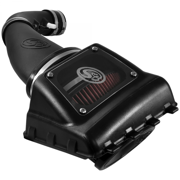 Cold Air Intake For 11-16 Ford F250, F350 V8-6.2L Oiled Cotton Cleanable Red S&B