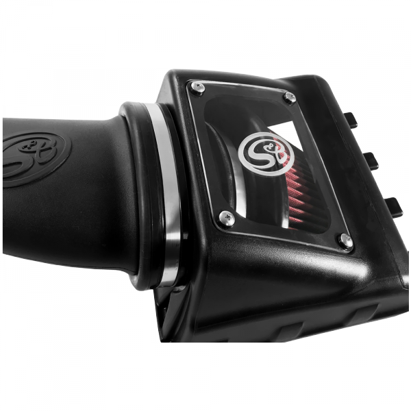 Cold Air Intake For 11-16 Ford F250, F350 V8-6.2L Oiled Cotton Cleanable Red S&B