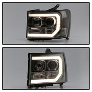 Spyder GMC Sierra 1500/2500/3500 07-13 V2 Projector Headlights - Smoke PRO-YD-GS07V2-LBDRL-SM