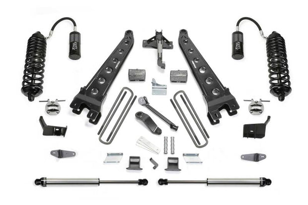 Fabtech 11-16 Ford F250/350 4WD Diesel 4in Radius Arm System w/DL 4.0 Coilover & Rear DL 2.25 Shocks