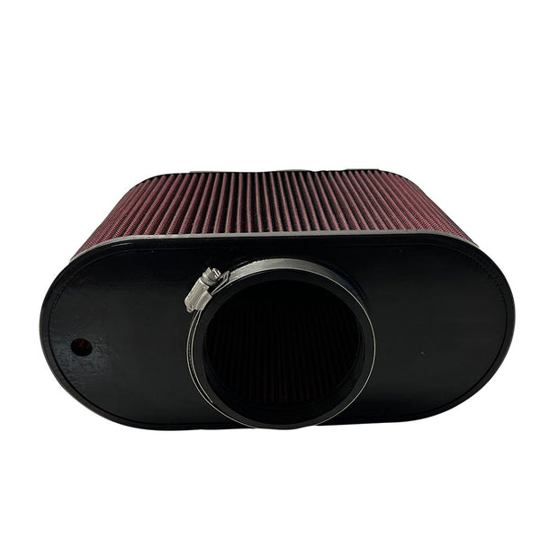 S & B Air Filter 4x12 Inch Oval with Hole Red Oil