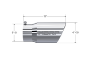 Exhaust Tail Pipe Tip 6 Inch O.D. Angled Rolled End 5 Inch Inlet 12 Inch Length T304 Stainless Steel MBRP