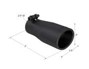 Exhaust Tip 3.75 Inch O.D. Oval 2.5 Inch Inlet 7 Inch Length Black MBRP