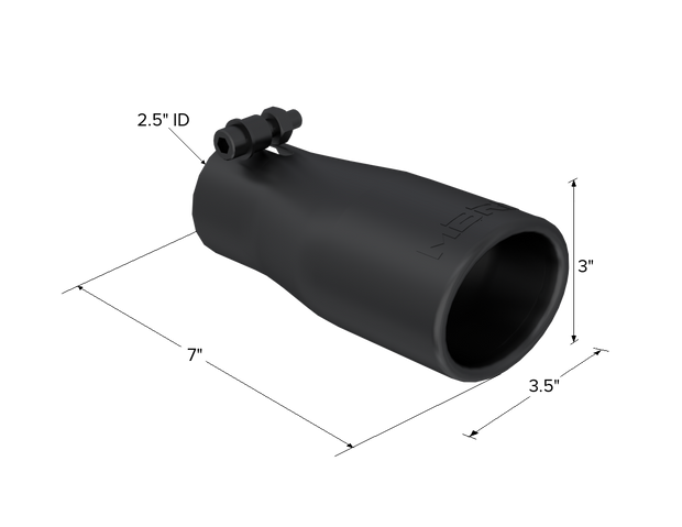 Exhaust Tip 3.75 Inch O.D. Oval 2.5 Inch Inlet 7 Inch Length Black MBRP