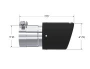 Exhaust Tip 4 Inch O.D. Dual Wall Angled 3 Inch Inlet 7.7 Inch Length Carbon Fiber MBRP