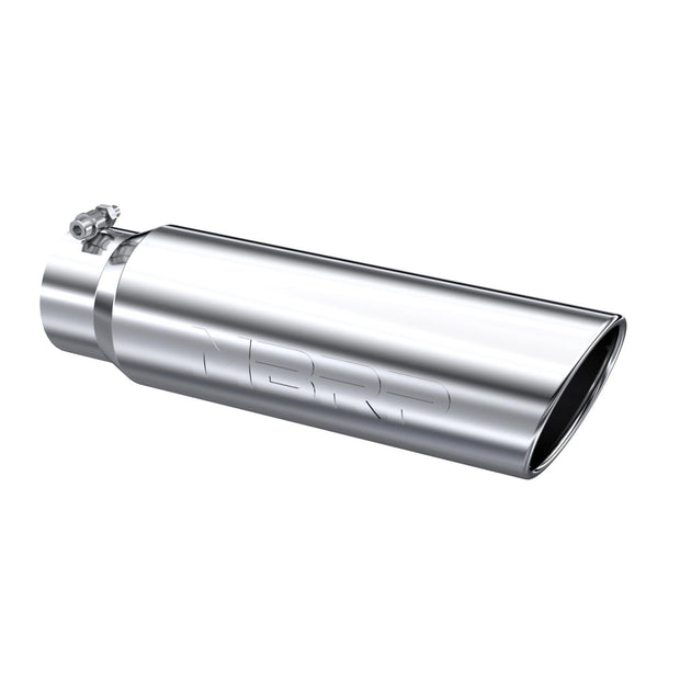 MBRP Exhaust Tip, T304 5 Inch  OD Angled Rolled End, 4 Inch Inlet 18 Inch length