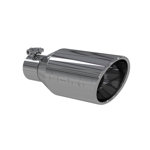 Exhaust Tip 4 1/2 Inch O.D. Single Wall Angle Rolled End 2.5 Inch Inlet 11 Inch Length T304 Stainless Steel MBRP