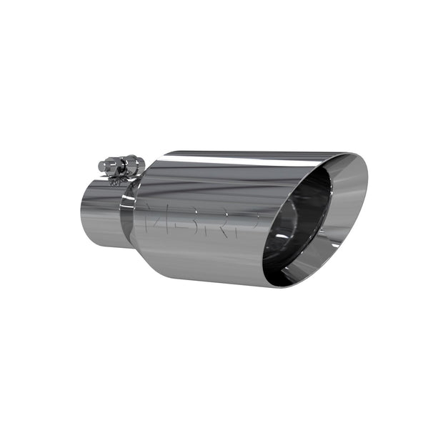 Exhaust Tip 4 1/2 Inch O.D. Dual Wall Angle Rolled End 2.5 Inch Inlet 11 Inch Length T304 Stainless Steel MBRP