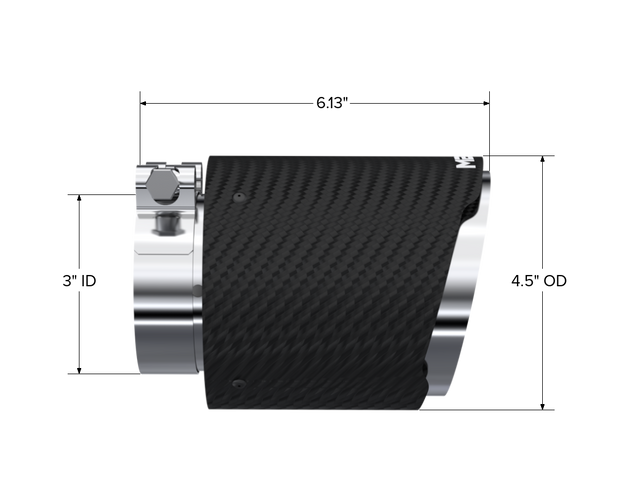 Carbon Fiber Tip 3.0 Inch ID 4.5 Inch OD Out 6.13 Inch Length Dual Wall MBRP