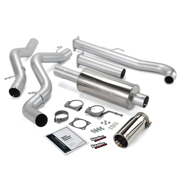 Banks Power 01-04 Chevy 6.6L Ec/CCSB Monster Exhaust System - SS Single Exhaust w/ Chrome Tip