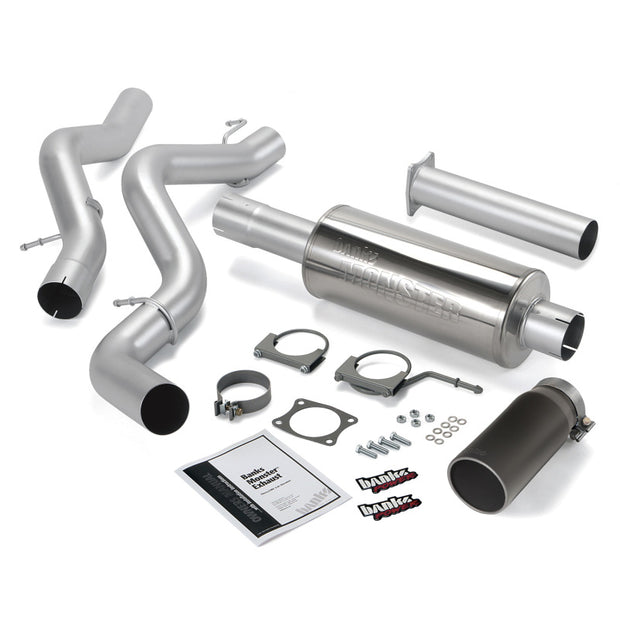 Banks Power 02-05 Chevy 6.6L EC/CCLB Monster Exhaust System - SS Single Exhaust w/ Black Tip